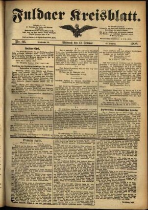 Ausgabe vom Mittwoch, den 12. Februar 1908.