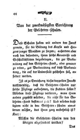 Von der zweckmäßigen Einrichtung der Gelehrten-Schulen : [2. Abhandlung]