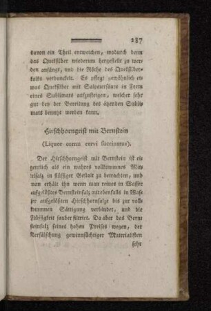 Hirschhorngeist mit Bernstein (Liquor cornu cervi succinatus).
