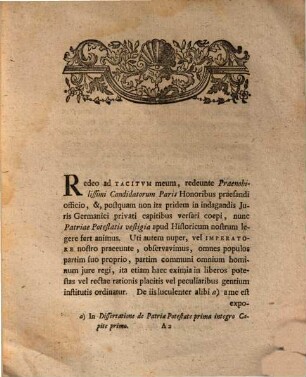 Prodecanus ordinis iuridici Georgius Christianus Gebauer D. honores viris praenobilissimis Ioanni Klefekero ... et Ioachimo Christophoro Bellmanno ... conferendos indicat, simul nonnulla de patria potestate vet. Germanorum, ad Taciti German. cap. XX et XIII commentatur