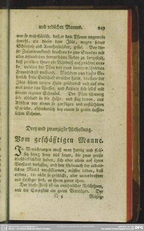 Drey und zwanzigste Abtheilung. Vom geschäftigen Manne