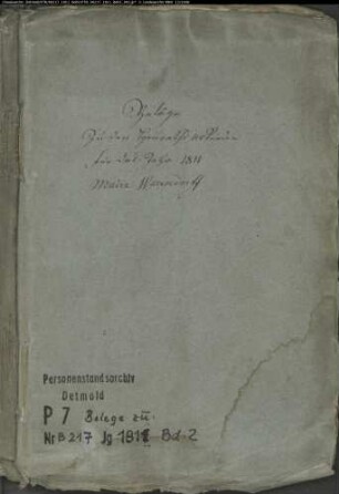Belegakten zum Heiratsregister der Munizipalität Neuwarendorf (B 1811,1812)