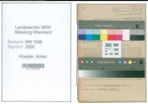 Entnazifizierung Anton Koester , geb. 20.02.1912 (Muellermeister)