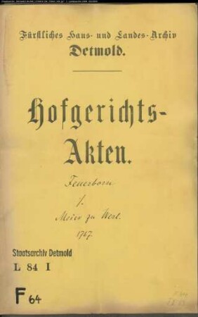 Feuerborn, Kaufmann zu Herford gegen Meier zu Werl - Schuldforderung