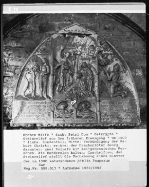 Steinrelief aus dem früheren Kreuzgang