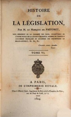 Histoire de la législation, 6