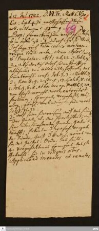 Disposition der Predigt von August Hermann Francke über Mt 5,20 am 12.07.1722.