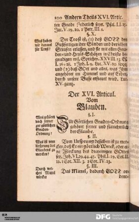 Der XVI. Articul. Vom Glauben.