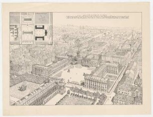 Thiersch, Friedrich von; München; Museums - Projekt - Lageplan, Vogelperspektive