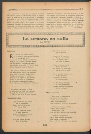 La semana en solfa