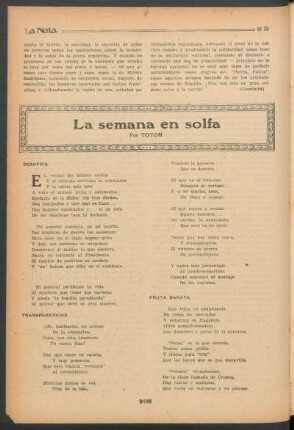 La semana en solfa