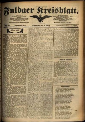 Zweite Ausgabe vom Samstag, den 18. März 1905.
