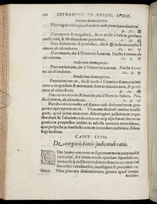 Caput XVIII. De corporis bonis judicandi ratio.