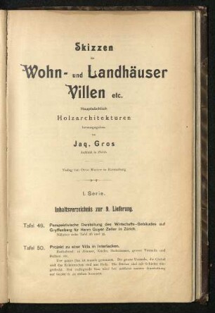 Inhaltsverzeichnis zur 9. Lieferung