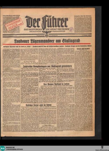 Titelseite einer Zeitung