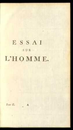 Essai Sur L'Homme
