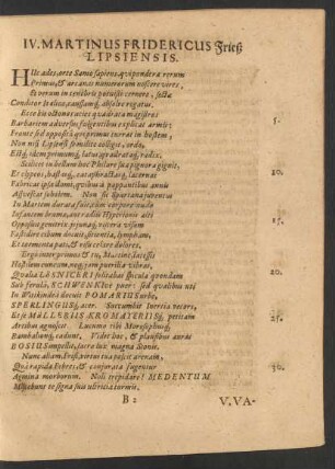 IV. Martinus Fridericus Frieß Lipsiensis.