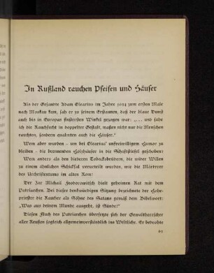 In Rußland rauchen Pfeifen und Säufer