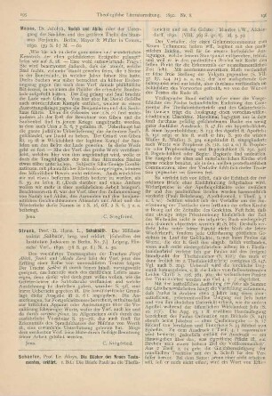 195 [Rezension] Strack, Herm. L., Schabbâth. Der Mischnatraktat ‚Sabbath‘, hrsg. und erklärt