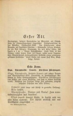Die Emanzipirten : Lustspiel in vier Akten