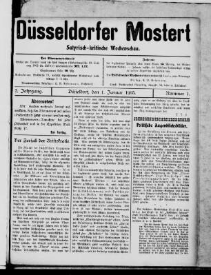 Düsseldorfer Mostert. 1902-1903