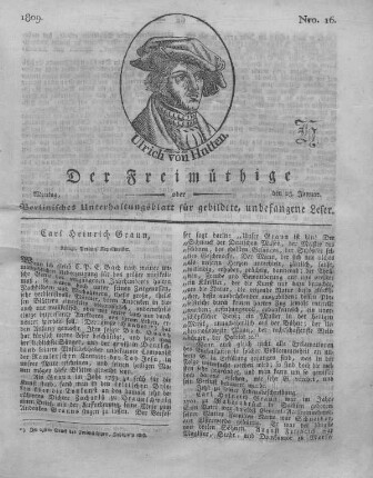 Nro. 16., Montag, den 23. Januar 1809