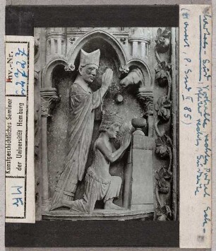 Chartres, Kathedrale: Südquerhaus, Vorhalle, rechtes Portal, Eckpfeiler rechts, Südseite