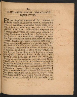 De Scholarum Naevis Emendandis Dissertatio.