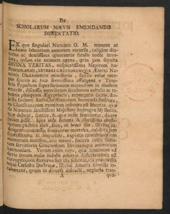 De Scholarum Naevis Emendandis Dissertatio.