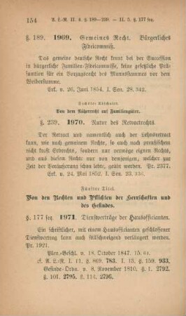 Fünfter Titel. Von den Rechten und Pflichten der Herrschaften und des Gesindes