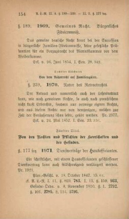 Fünfter Titel. Von den Rechten und Pflichten der Herrschaften und des Gesindes