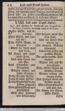 XXIII. Lob- und Dank-Lieder