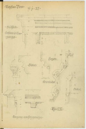 Dom, Wetzlar: Details (aus: Skizzen- und Fotoalbum 2)