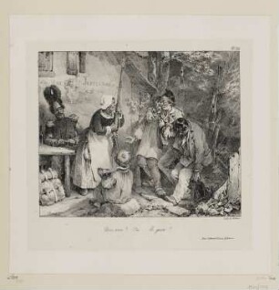 Grenadier und alte Dame, Blatt 13 der Folge "Lithographisches Album"