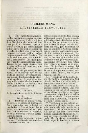 Institutiones theologicae, 1. Complectens prolegomena in universam theologiam, demonstrationem religionis christianae et demonstrationem catholicam