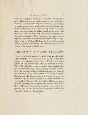 Some account of the life of Leonardo.