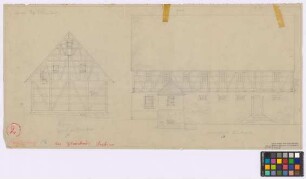 Rothenbach [nicht zuzuordnen, vermutlich (Amtshauptmannschaft Glauchau)]: Oswald List. - Scheune (Giebel-Ansicht). - Wohnhaus (Seiten-Ansicht)