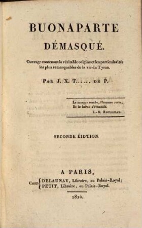 Buonaparte démasqué