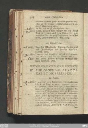 IX. Philosophiae Practicae Et Moralis Scr.