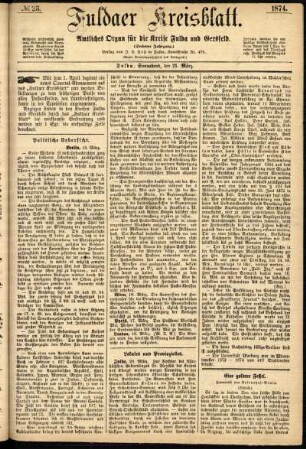 Ausgabe vom Samstag, den 21. März 1874.