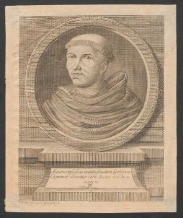[Bildnis Martin Luther als Augustinermönch] : Aeterna ipse suae mentis simulacra Lutherus Exprimit, at uultus cera lucae occiduos MDXX
