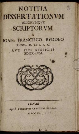 Notitia Dissertationum Aliorumque Scriptorum