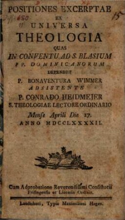 Positiones excerptae ex universa theologia