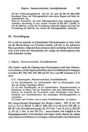 193-198, III. Geschäftsgang