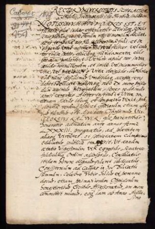 Todesanzeige des Georg Kalwer, einst Ratsherr zu Tübingen, 1618.