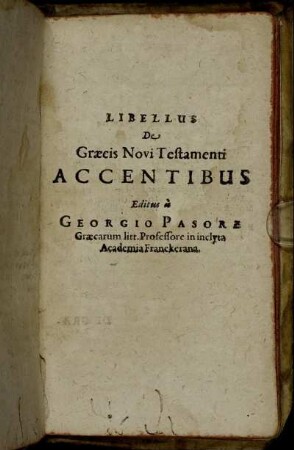 Libellus DeGraecis Novi Testamenti Accentibus