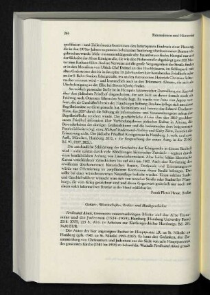 Rezensionen und Hinweise: Geistes-, Wissenschafts-, Rechts- und Musikgeschichte