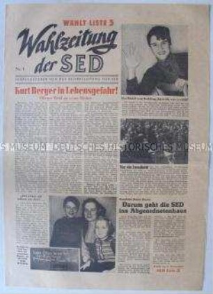Sonderdruck der SED Berlin zur Wahl des (West)-Berliner Abgeordnetenhauses