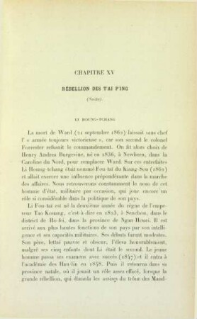 Chapitre XV. Rébellion des Tai P'ing (Suite)