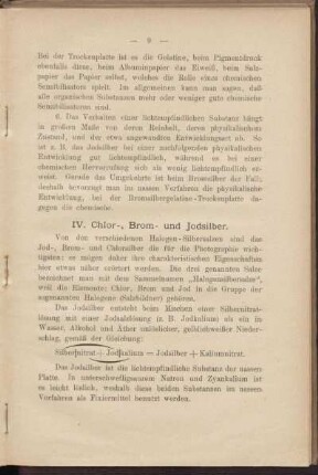 IV. Chlor-, Brom- und Jodsilber.